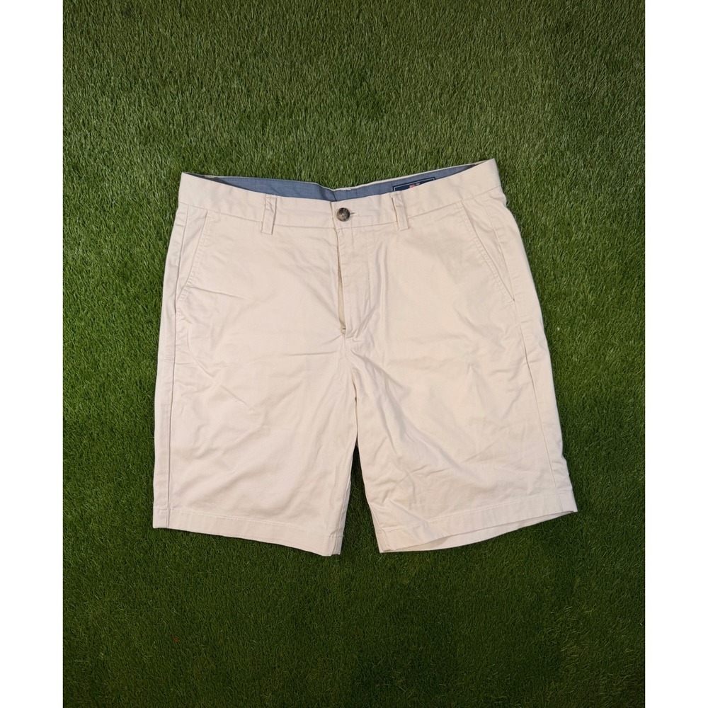 Vineyard Vines Mens 33 Breaker Shorts Tan Khaki Chino Cotton Stretch Preppy